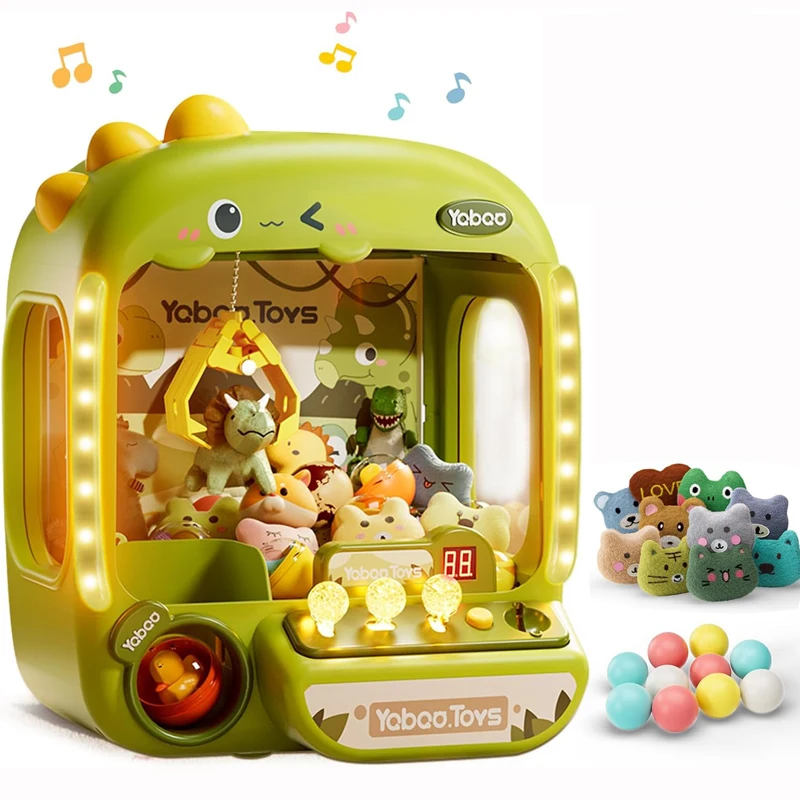 Dinosaur Mini Arcade Candy Vending Machine Fidget Stuff Prizes Refill Egg Grabber Machine Dispenser Small Claw Machine