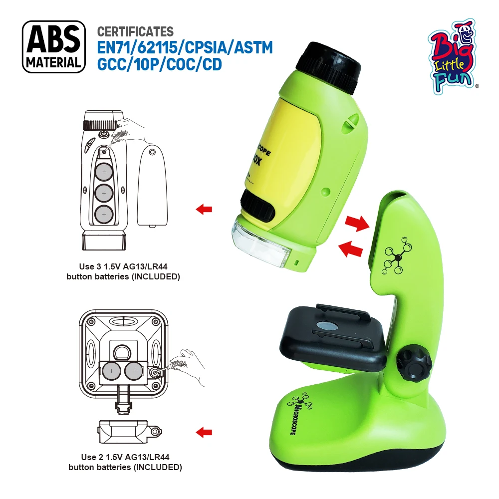 Science Experiment Kit can used to observe Animals Growth Life Cycle Early Education Kids Handheld Portable Pocket Microscope