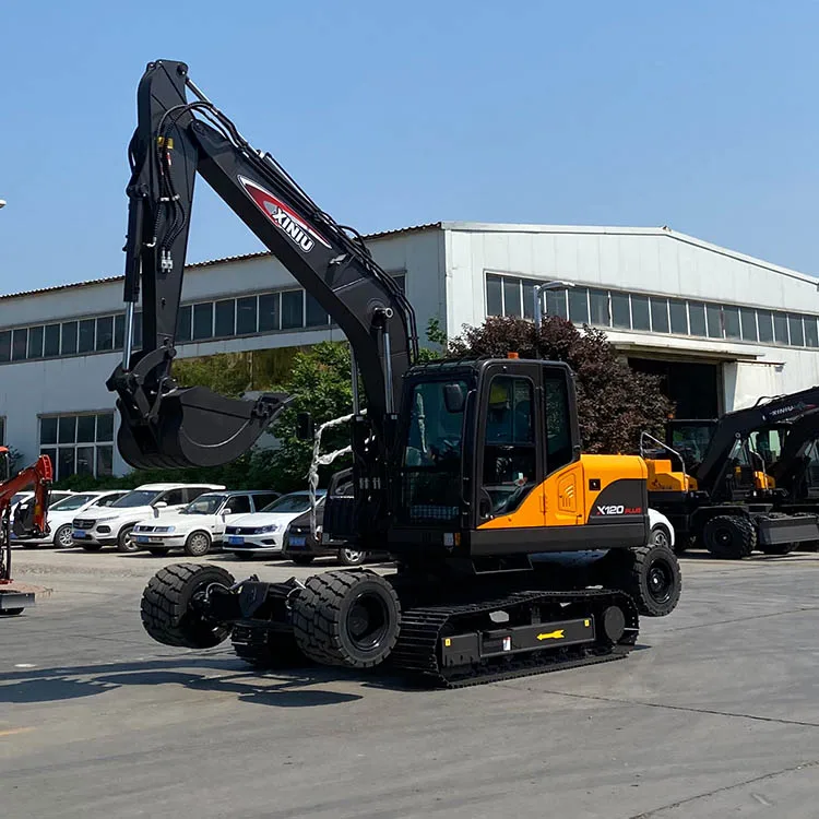 Rhinoceros new X120plus XINIU 10 ton  wheel crawler excavators earthmoving machine smallest mini digger new excavator price