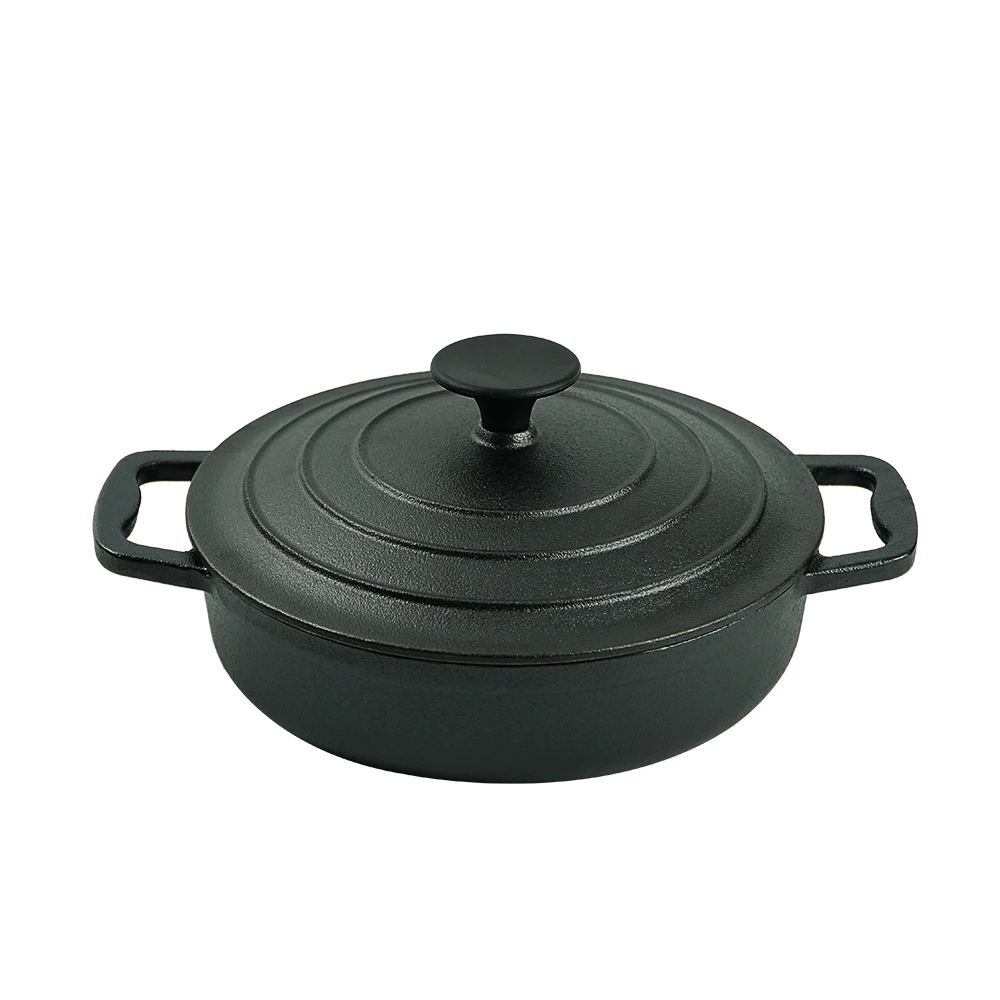 Wholesale  Cast Iron Dutch Oven Pre-seasoned Pot with Lid with Bakelite knob for  Baking Black Cast Iron