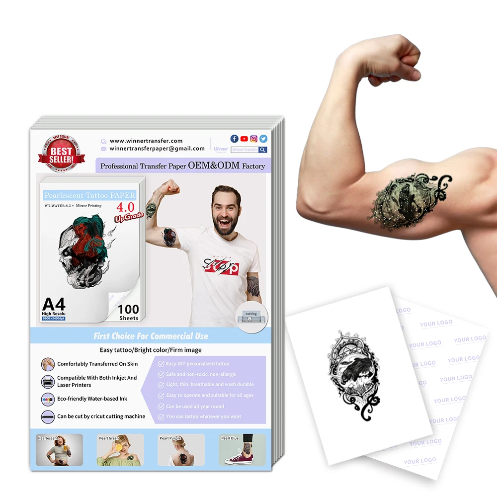 Winner Transfer Printable CE certificationTemporary Tatoo Sticker tatoo transfer paper for bodys