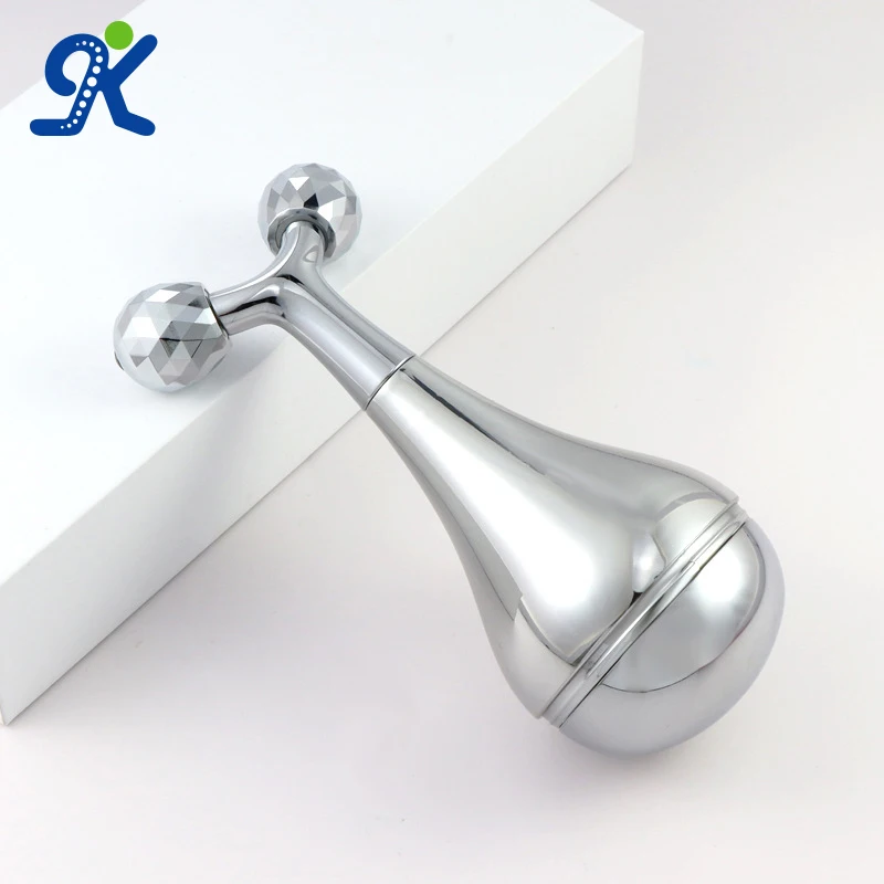 2024 Beauty Facial Ice Roller Cooling Massage Ball Facials Ice Y shaped 3d Facial Massage Roller Beauty Metal Cyro Ice Globes