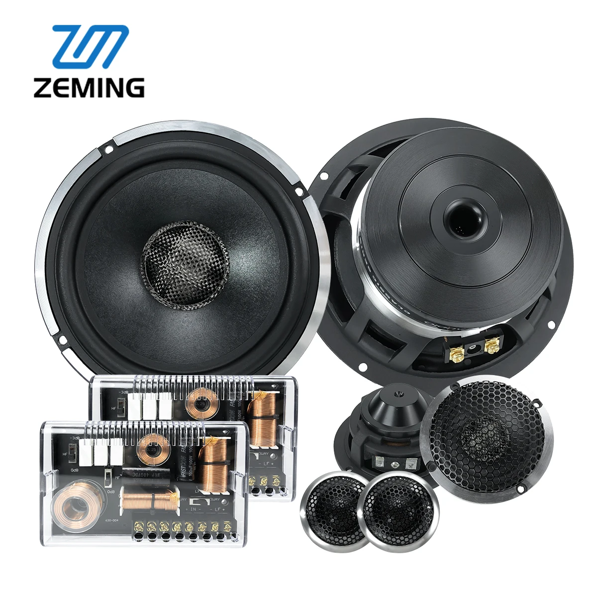 Zeming Car 6.5' Component Speaker RMS 200w 3 Way Audio Speakers