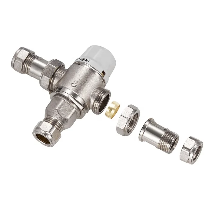 High Quality Sanitary Ware brass hot cold water temperature control valve Thermostatic Mixing Valve