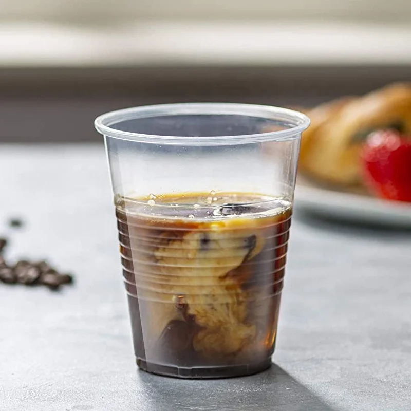 Прозрачные пластиковые чашки 12 унций, одноразовые чашки для холодных напитков, не содержит Бисфенол А