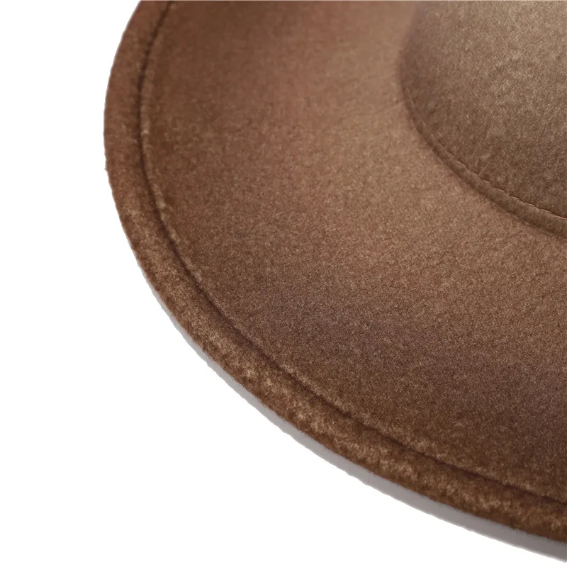 Two tone trilby suede panama sombrero felt fedoras chapeau wholesale unisex wide big brim high quality men women fedora hats