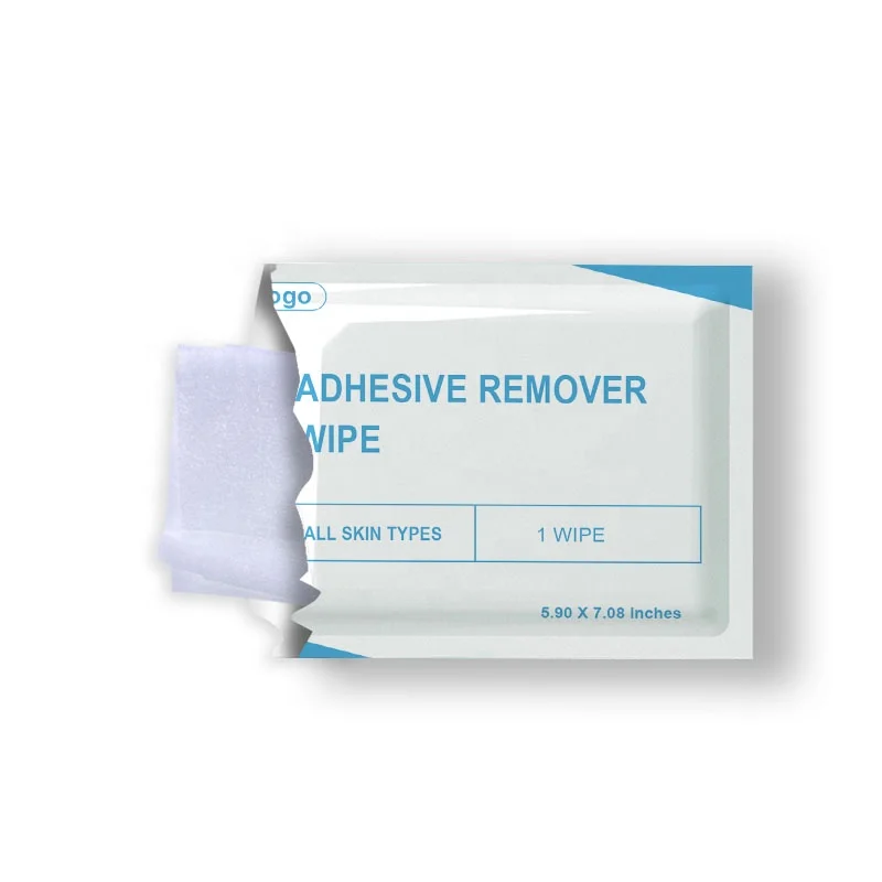 Custom logo printing Single Package Large Size Tape Removal Adhesive Tape Remover Wet Wipes