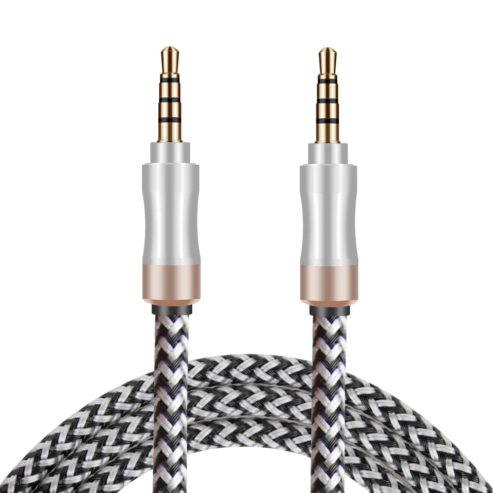 3,5 мм куртка нейлоновый Плетеный вспомогательный аудио AUX кабель для телефона
