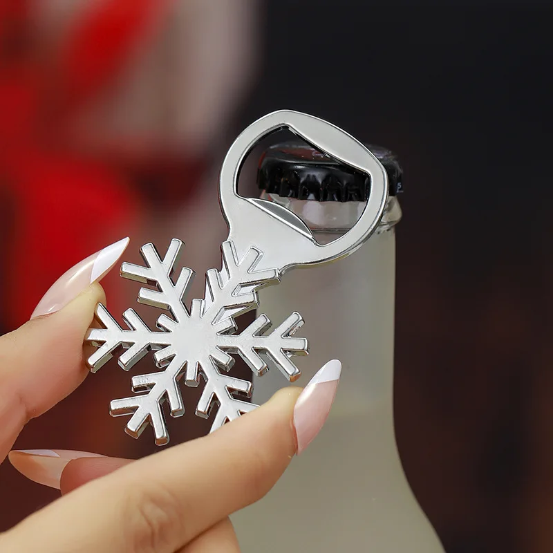 Snowflake Perfect Christmas Celebrations Durable Zinc Alloy Effortless Opening Beer Bottle Opener
