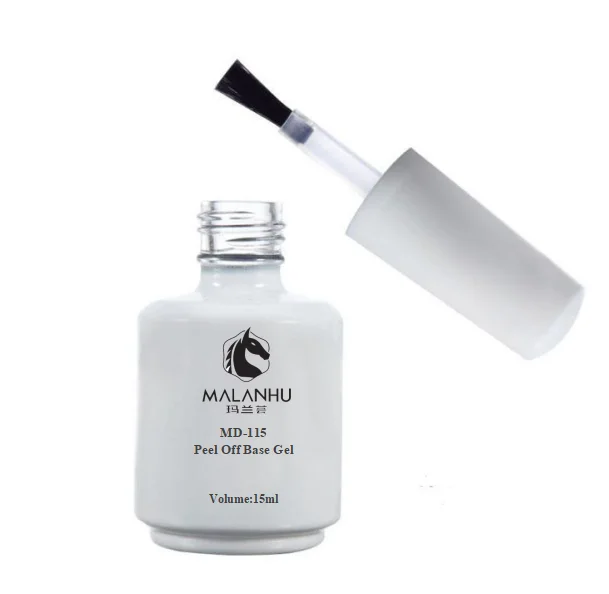 Malanhu 15ml Peelable Base Gel Transparent Soak Off UV LED Nail Art Gel Varnish Peel Off Base Coat Gel Polish