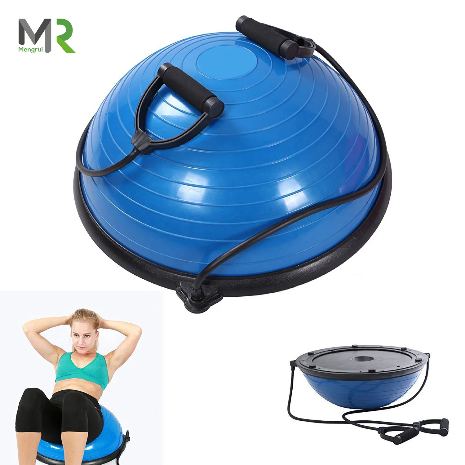 MR Wholesale Cheap Non-slip Yoga Balance Speed Ball Half Pilates Yoga Balance Ball Home Gym Trainer Balance Ball