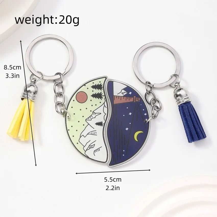 Anime Magnetic Heart Acrylic Keychain Couple Custom Couple Acrylic Keychain