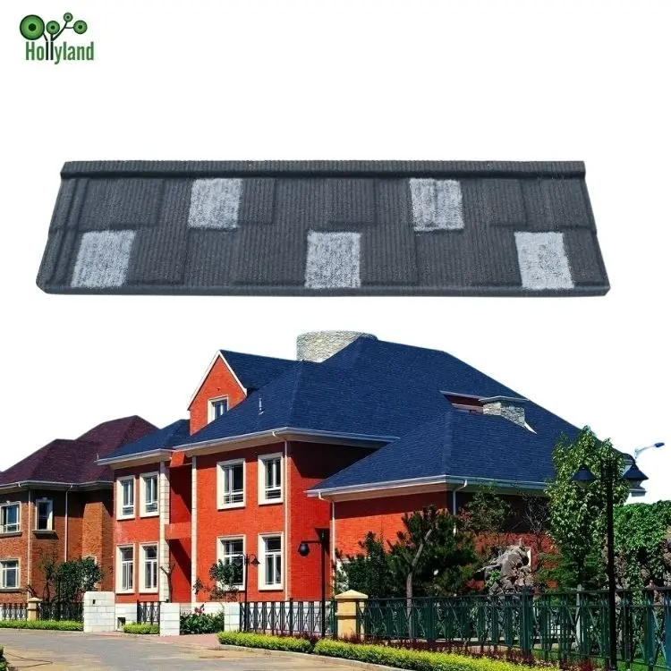 Factory Wholesales Villa Roof Tiles Waterproof Anti fading Colorful Stone Coated Steel Roof Tile