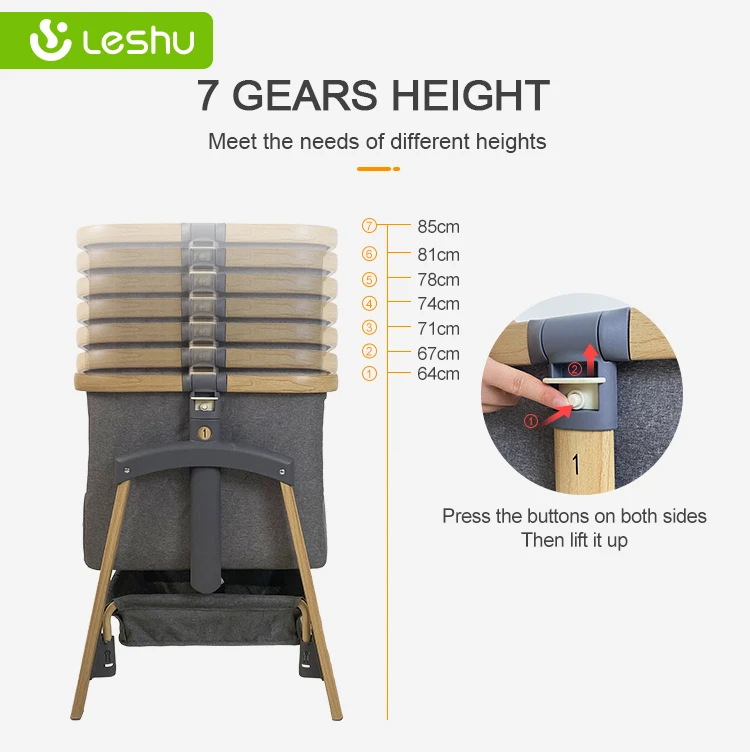 Modern Baby Crib Cot Next To Me Baby Bed Crib Luxury New Born Bedside Sleeper Bassinet Cheap Baby Crib for 0-12 Months