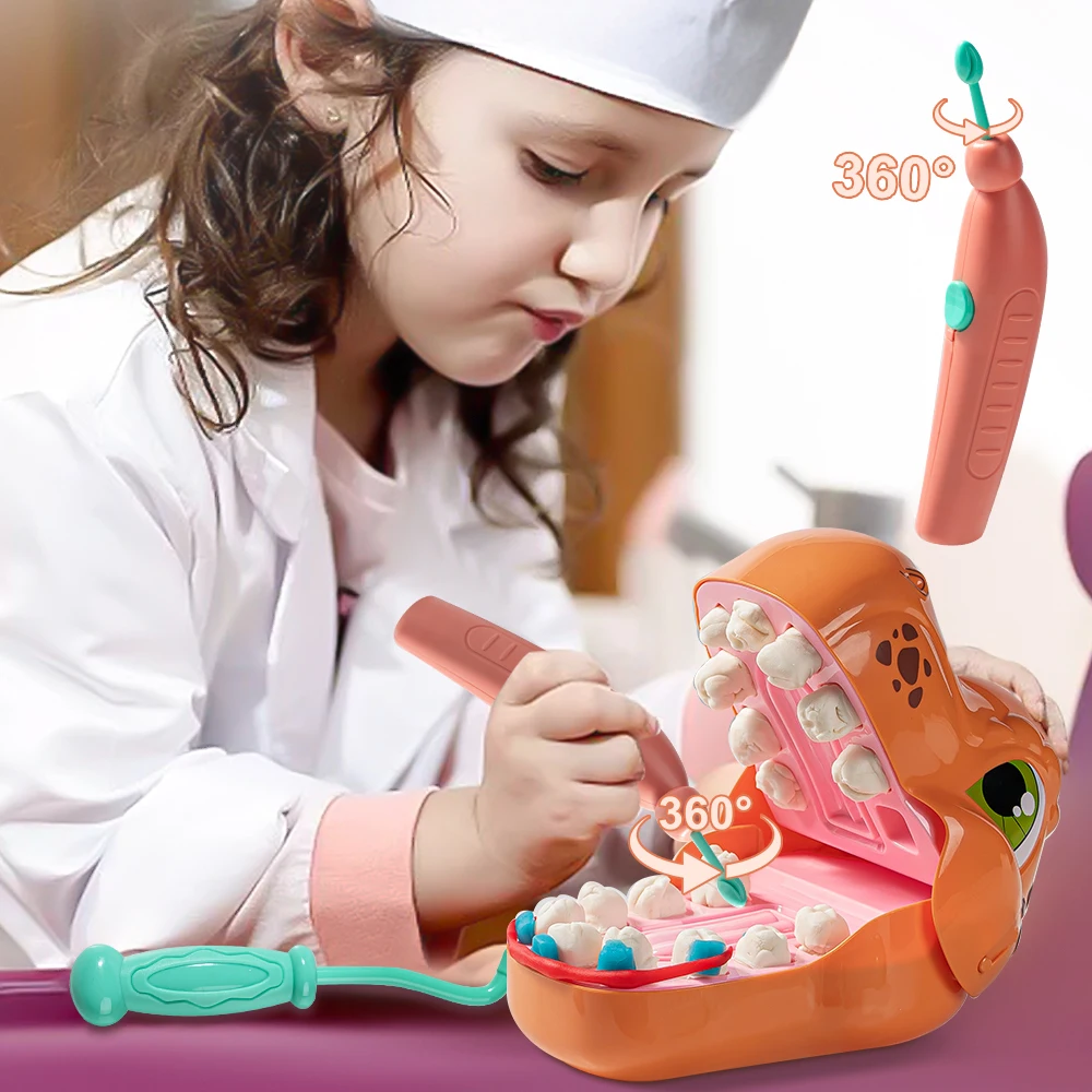 Banatoy Dentist Toys Orthodontic and Role Play 2 in 1 Dental Office Toy Set 16PCS Pretend Play Doctor Toys for Kids