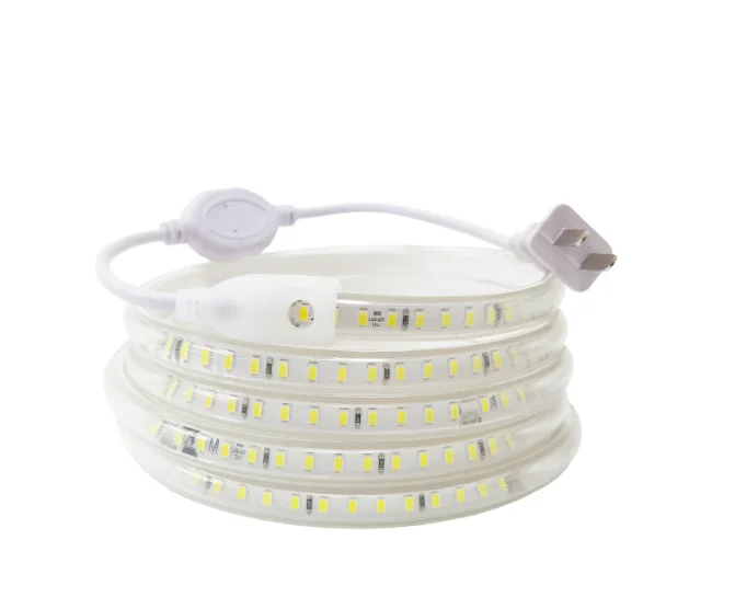 220V High Voltage LED Ceiling Lighting Strip Outdoor Waterproof 2835 Cable with 20CM Cut IP65 for Hotels Filaments Roads