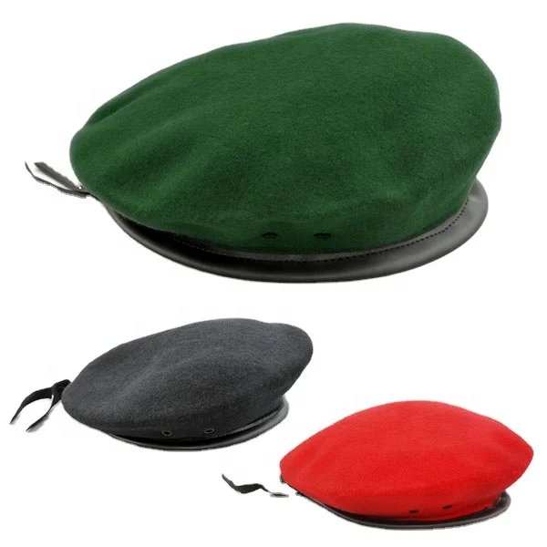 100% шерстяной берет с атласным переплетом зеленый цвет