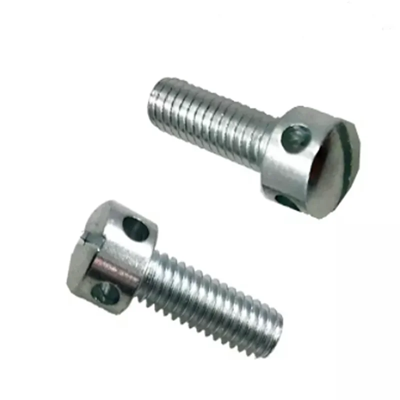 DIN404 Custom Slotted round head screw with holes in the head M4 Slotted Capstan Screws