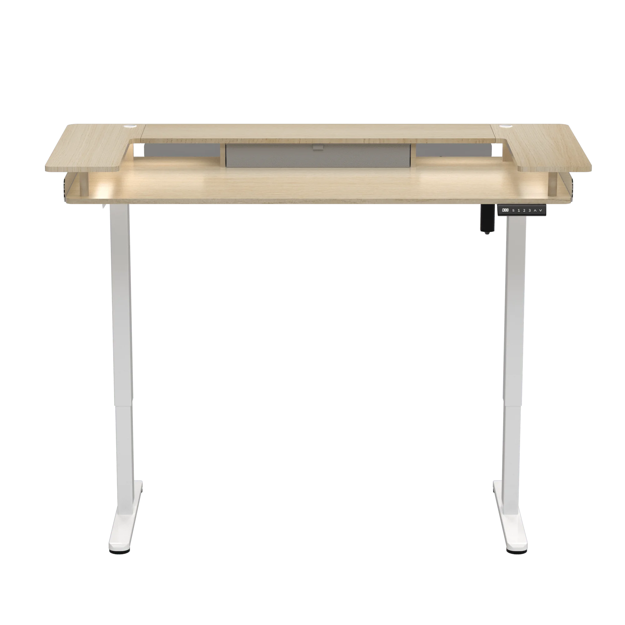 V-mounts Adjustable wooden desk for commercial use with Fabric drawers and double platform design JSD5-02-ZW-U