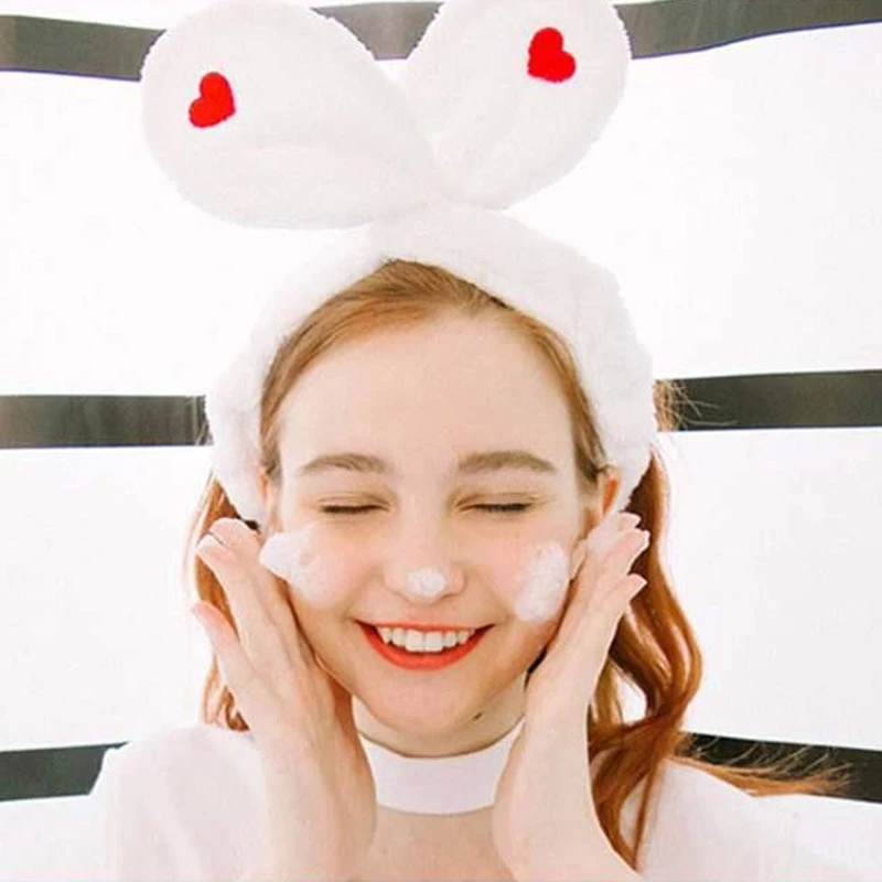 Cute Cheap Hair Accessories Women Small Heart Wash Makeup Headband Bulk