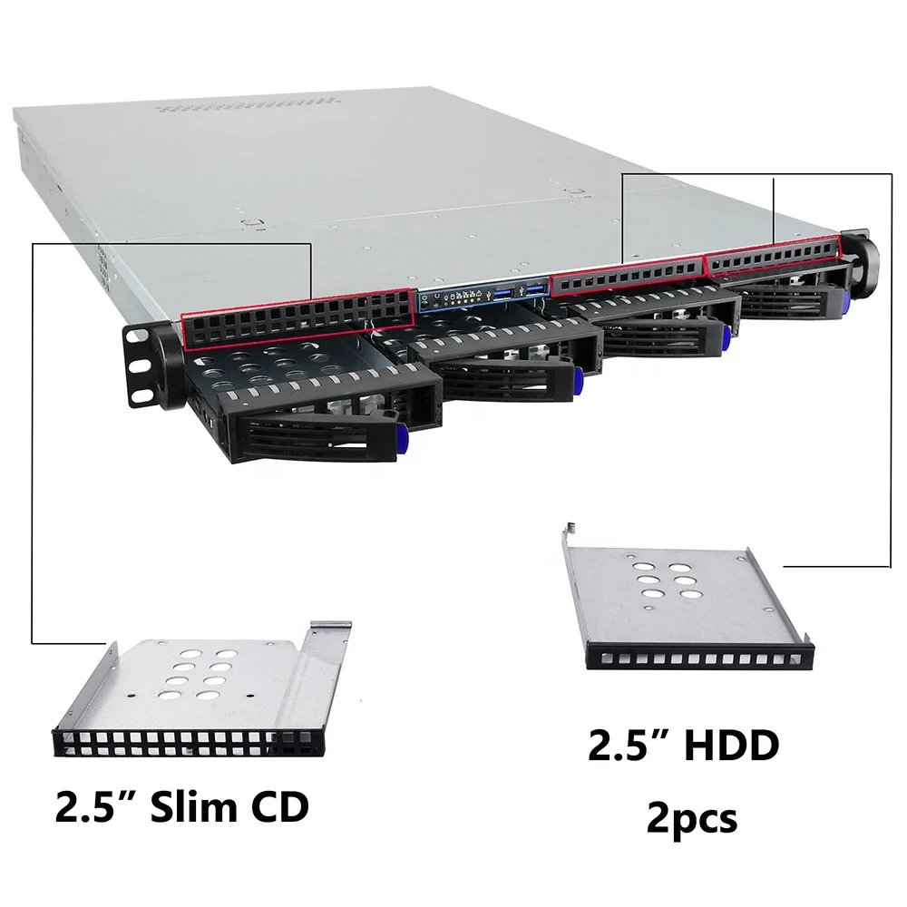 
1U Rackmount NAS Server case/chassis with 4 Hot Swappable SATA/SAS Drive Bay, MiniSAS /SATA connector  (60805435697)