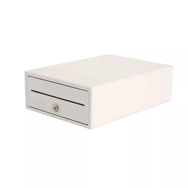 Hot Sale Portable Cash Box White Cash Drawer RJ11 A4 Small Cash Box Support Auto Open By Portable Printer for Small Retail Kiosk