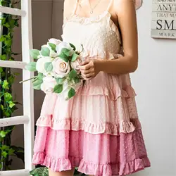 Korea Modern Knee Length Dress Summer Sleeveless  Pink Causal Pleated Nice Short Chiffon Dress For Ladies