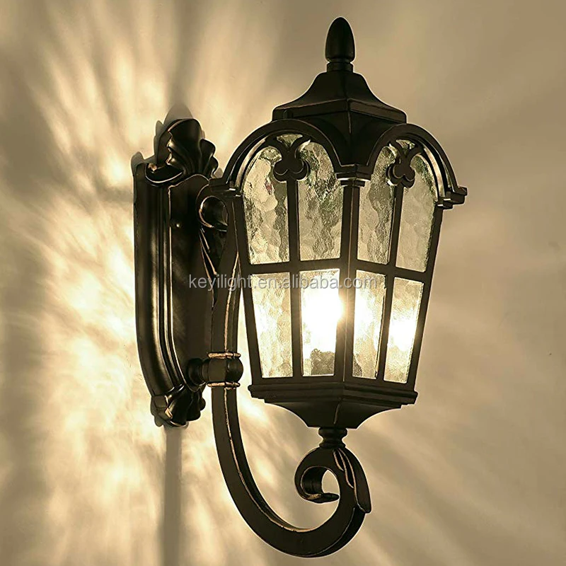 Hot Sale Garden Decorative Exterior Fence Lights Aluminum Wall Lamp Vintage Outdoor Light Lantern