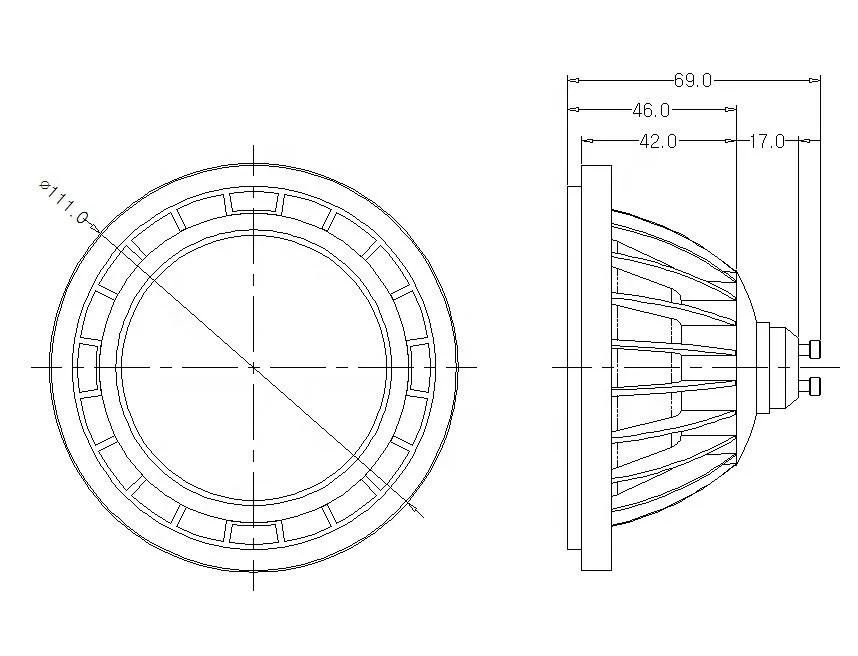 Aluminum 3 years warranty 220V 230V dimmable 12W 15W GU10 AR111 LED downlight bulb