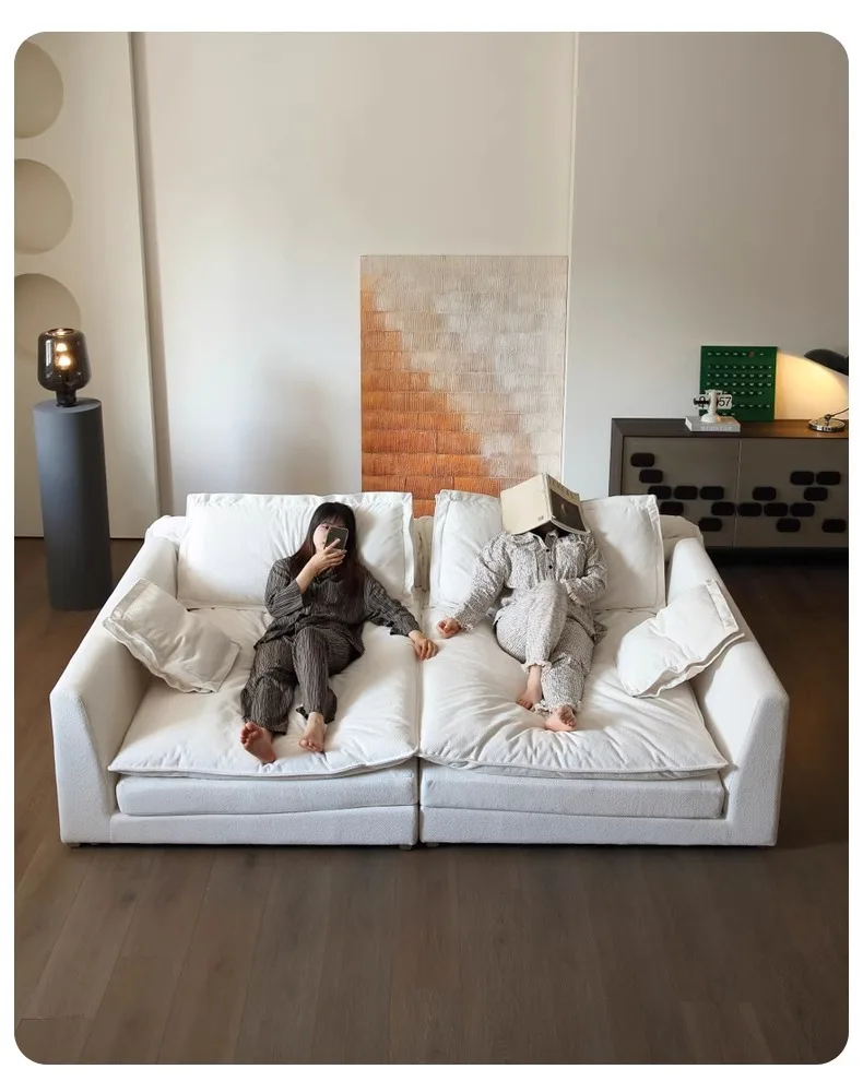 Nordic large fabric sofa bed living room compress sleep sofa set home furniture with soft and comfortable