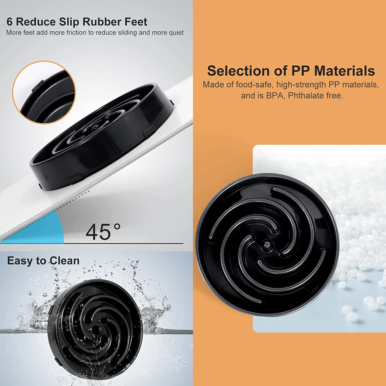 Dog Feeder Slow Eating Pet Bowl Eco-Friendly Durable Non-Toxic Preventing Choking Healthy Design Bowl for Dog Pet Stop Bloat Bow