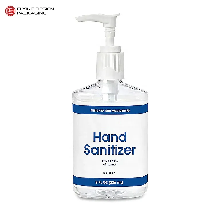 custom printed bottle sticker cleaning waterless hand sanitizer packaging sticker label