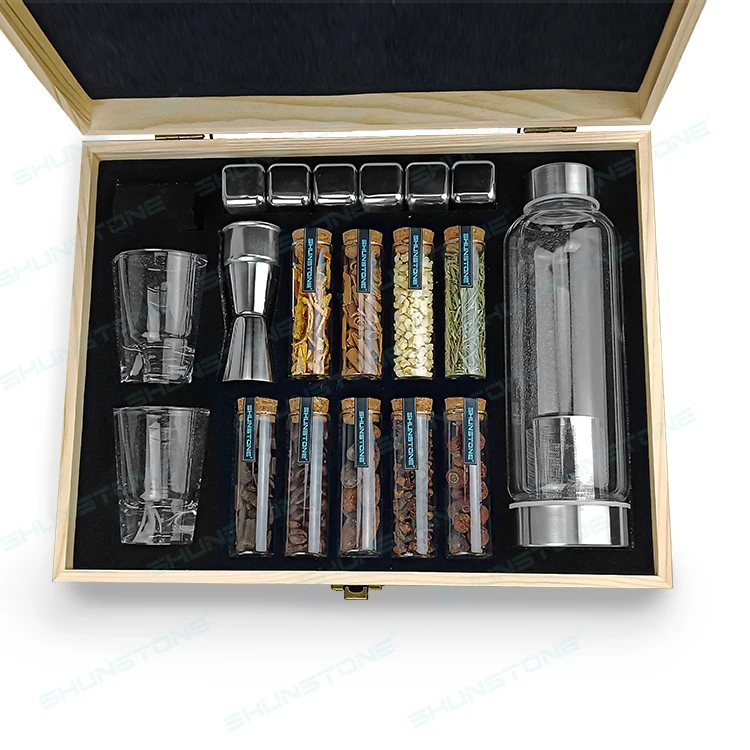 Bartender Whiskey Making Kit With Spices Whiskey Bottle And Shot Glass Alcohol Infusion Diy Kit Birthday Gift For Men