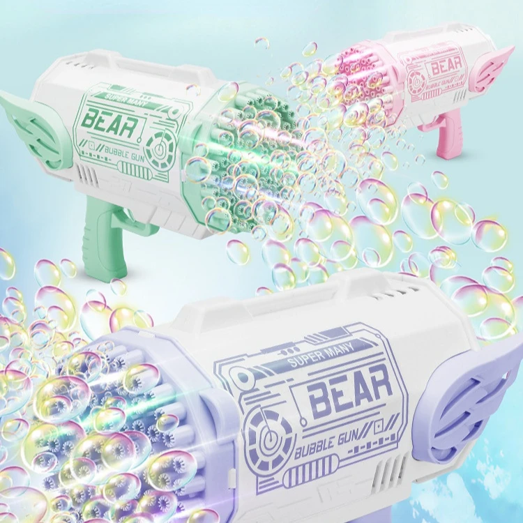 OEM Children Gifts Christmas Toys gun Outdoor Soap Bubble Machine Color LED Bazooka Bubble Gun