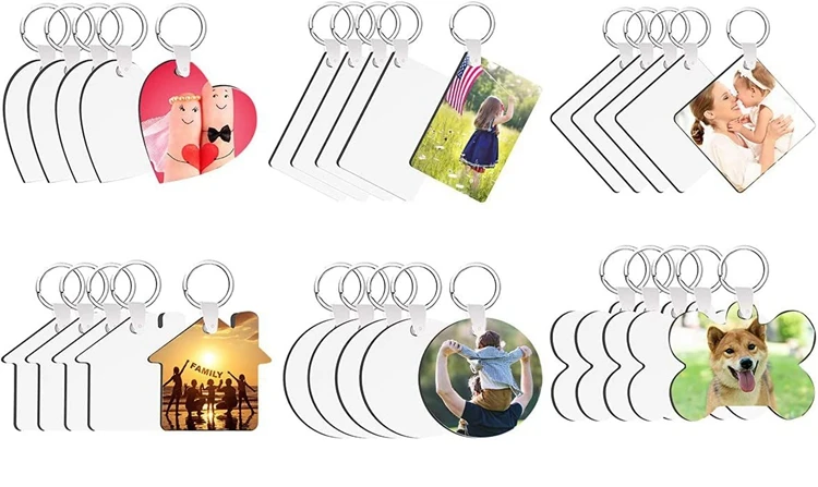 Blank Heat Transfer Keychain Sublimation Wooden Keychain Printable Sublimation MDF keychain