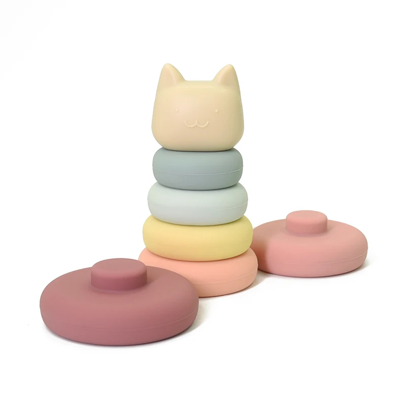 Educational juguetes Children Gift silicone stack toy Creative Montessori silicone Stacking Toys For Kids