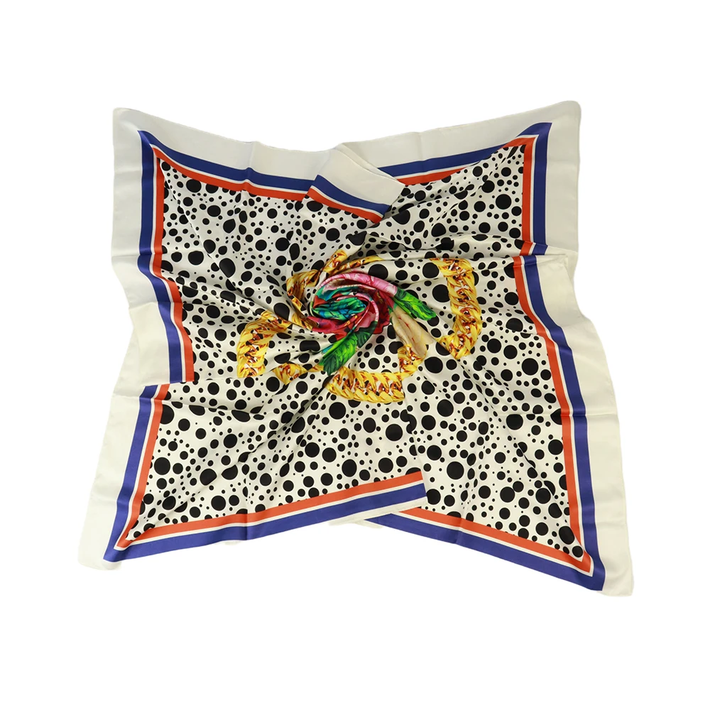 2022 latest design flower and dot high quality custom print cotton scarf shawl