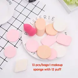 2020 hot sale products 13pcs in one beauty makeup tools with puff and sponge set