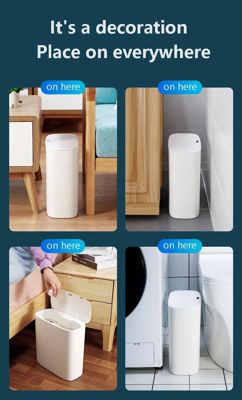 Meare 11L smart waste bins plastic automatic Inductive trash can kitchen sorting trash can living room