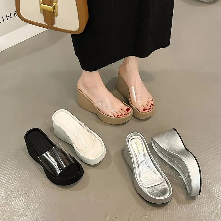 Factory wholesale new spot summer wedges outdoor casual shoes women ladies high heel sandals