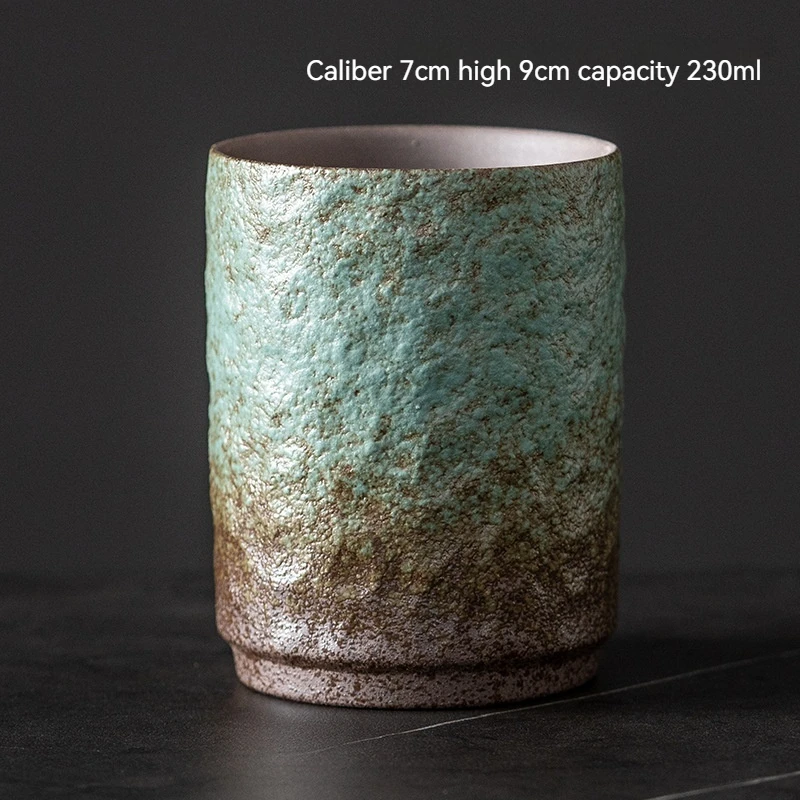 New 135/230ml vintage Japanese ceramic retro clay coffee latte cup tea cups matte coarse pottery coffee cup for restaurant