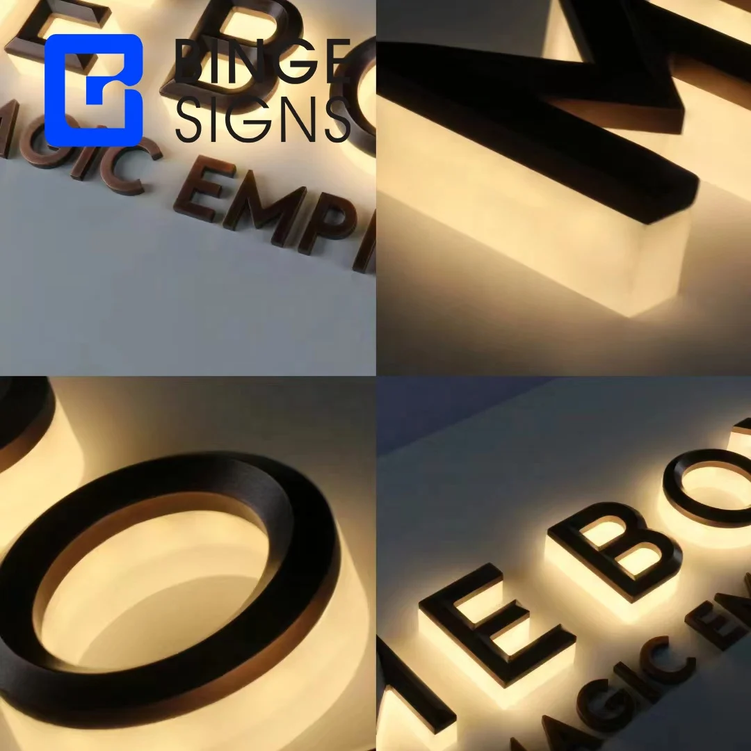 Hot Selling Good Quality Stainless Steel Acrylic Backlit LED Sign Modern Luxury Style Free Sample 3D Letters