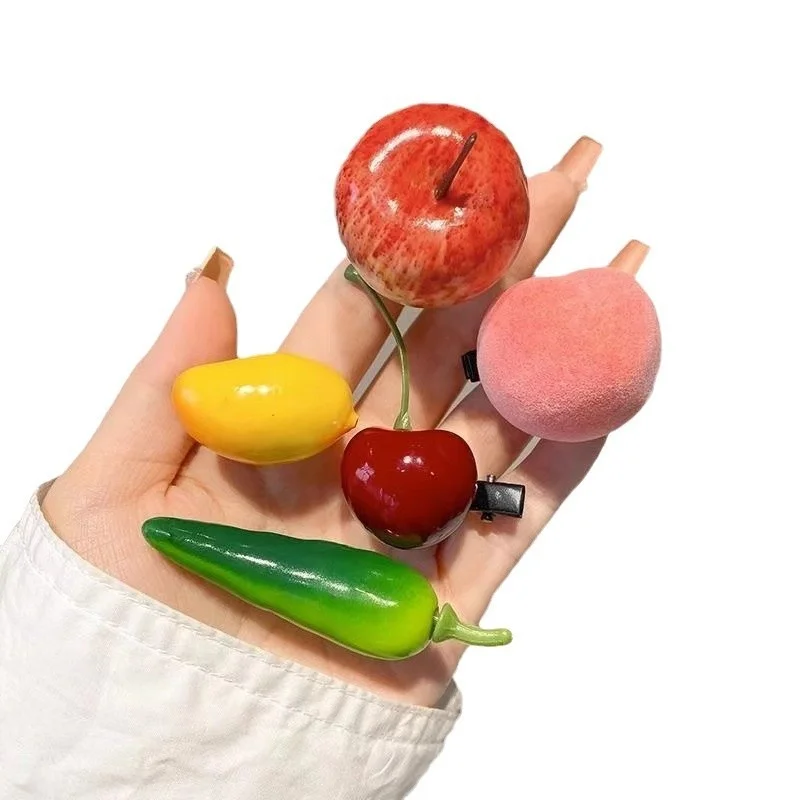 Шпильки для волос с мультяшными фруктами