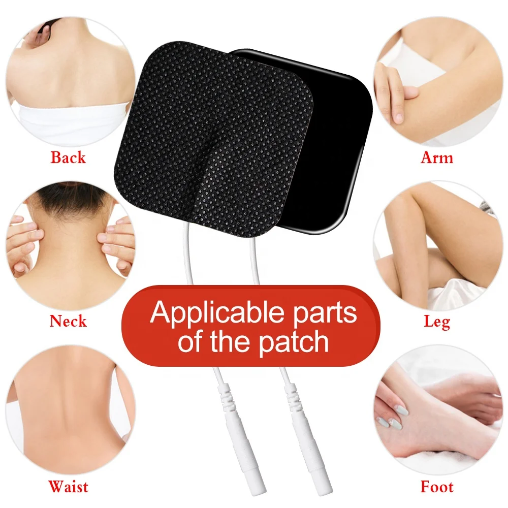 5x5cm Non-Woven Fabric Electrotherapy Electrode Patch Self-Adhesive Conductive Black Electrode Pad Tens Pad