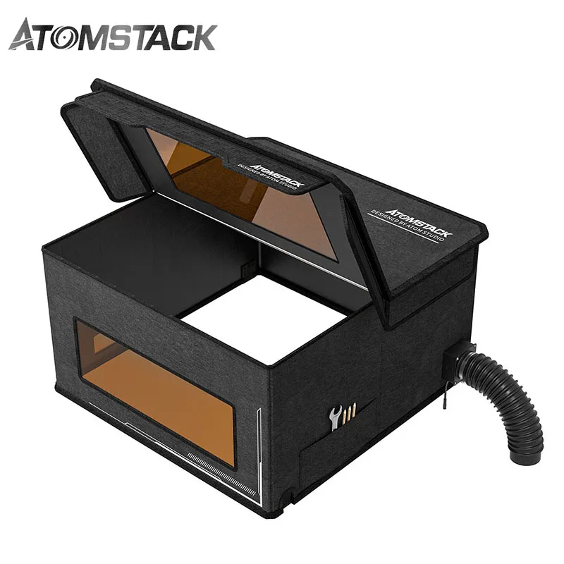 Atomstack FB2 Enclosure Foldable Dust-Proof Cover Universal Laser Engraver Fireproof Protective Box 2M Smoke Pipe for X30 X20 D1