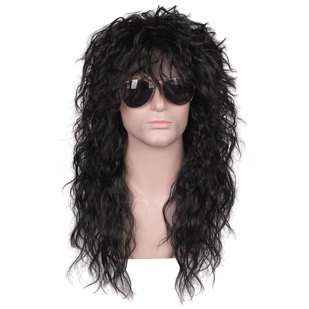 Old fashion 70s 80s Heavy Metal Punk Style Funny Wig Disco Rock Performance Costume Props Mullet Wigs Hat