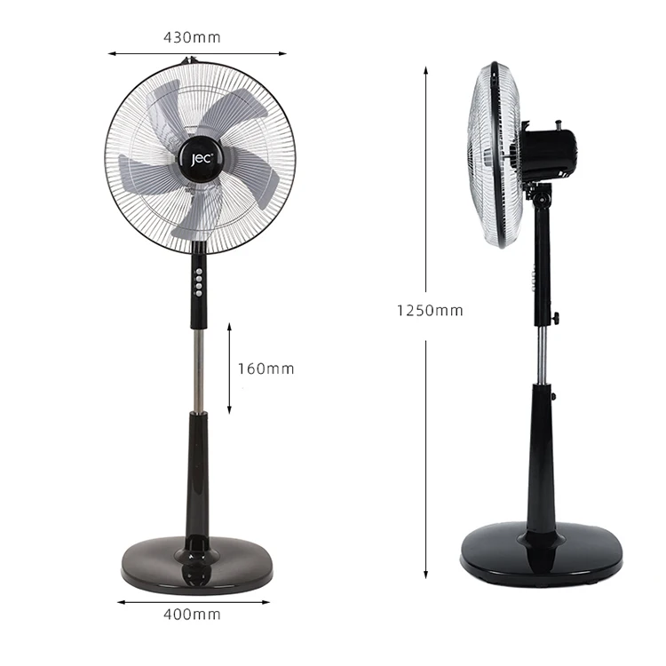 FS-40U hot selling 16 inch metal retractil electrico abanicos de pisode pedestal recargable stand fans with remote control