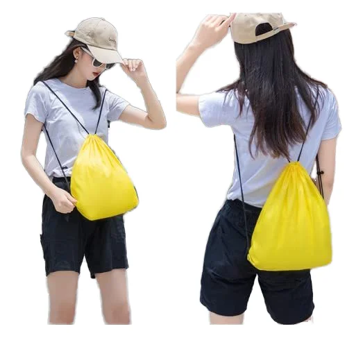 Custom logo promotional printing sport drawstring bag gym backpack bag swimming drawstring gym cinch String bag