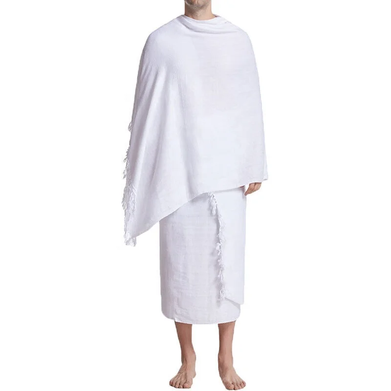 Custom Arab Muslim Men Ihram Ehram Ahram Hajj Umrah Dress Adult 2 Piece Towel Prayer