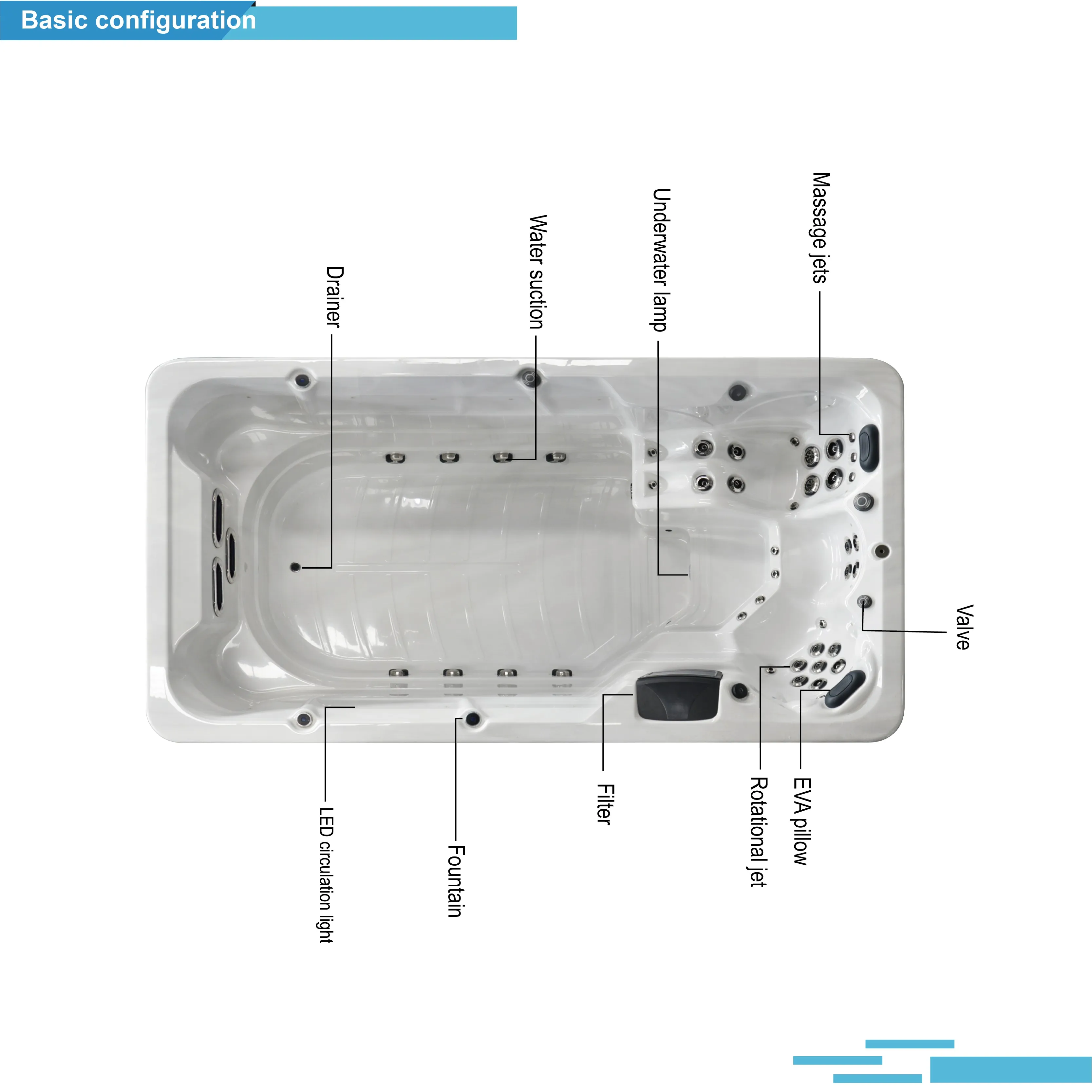 Sunrans Wholesale Acrylic Hottub Outdoor For Backyard Hydrotherapy Exercise Swim Spa Pool Hydro Massage Swimming Pool Spa
